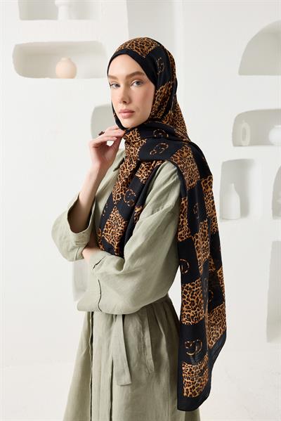 LEONA DESEN ŞAL-SİYAH-5