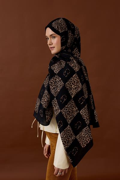 LEONA DESEN ŞAL-SİYAH-9