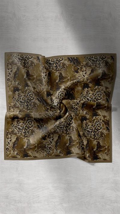 SPOTTED LEOPARD DESEN EŞARP ZEYTİN YEŞİL
