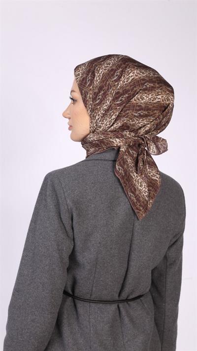 LEOPAR GRİD DESEN EŞARP BORDO