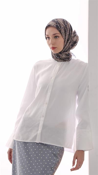 LEOPAR GRİD DESEN EŞARP LACİVERT
