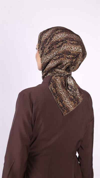 LEOPAR GRİD DESEN EŞARP ORJİNAL