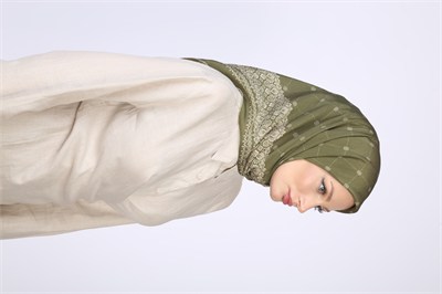 Lina Desen Eşarp Haki Yeşili