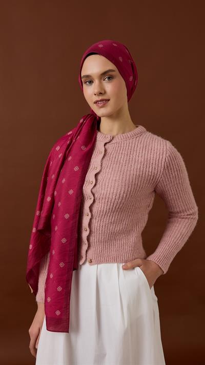 LİNA DESEN ŞAL-FUŞYA-1