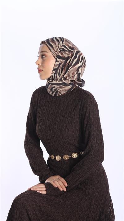 LİNEA DESEN EŞARP ACI KAHVE-8