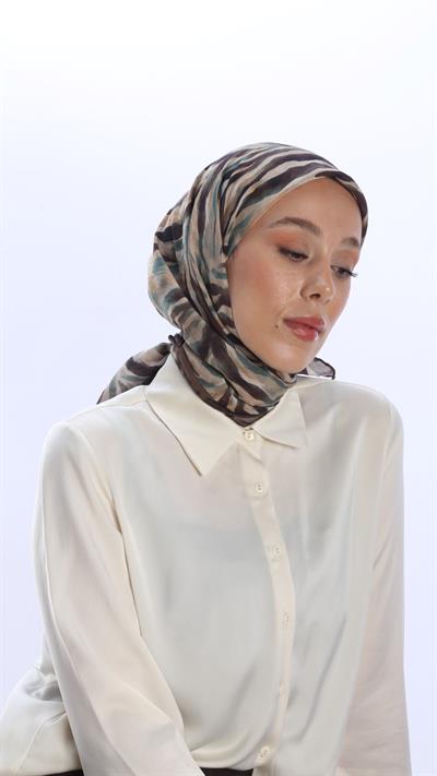 LİNEA DESEN EŞARP KAHVE-6
