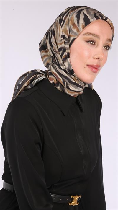 LİNEA DESEN EŞARP SİYAH GOLD-11
