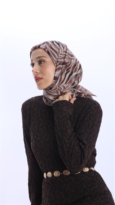 LİNEA DESEN EŞARP VİZON-5