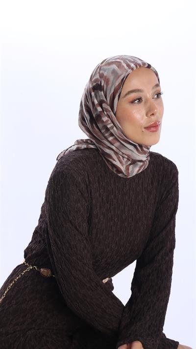 LİNEA DESEN EŞARP VİZON-5