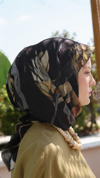 LİORA DESEN EŞARP SİYAH-3