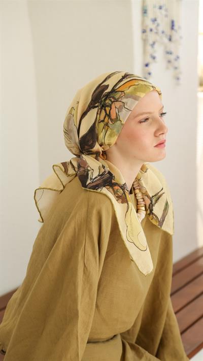 LİORA DESEN EŞARP YAĞ YEŞİLİ -2