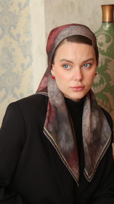 LİVA DESEN EŞARP KIRMIZI-4