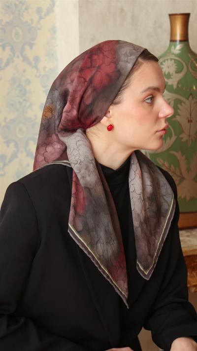 LİVA DESEN EŞARP KIRMIZI-4