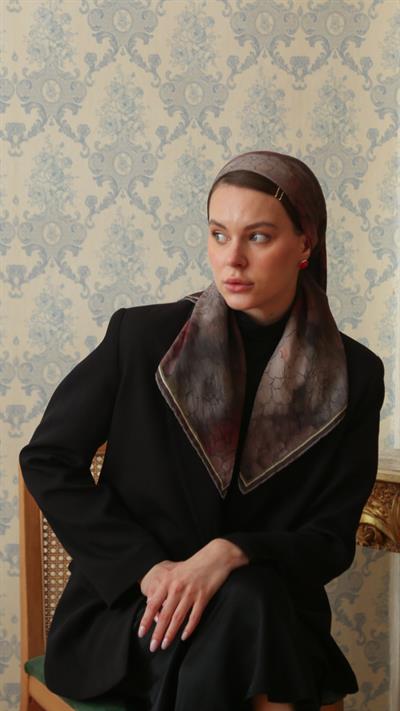 LİVA DESEN EŞARP KIRMIZI-4