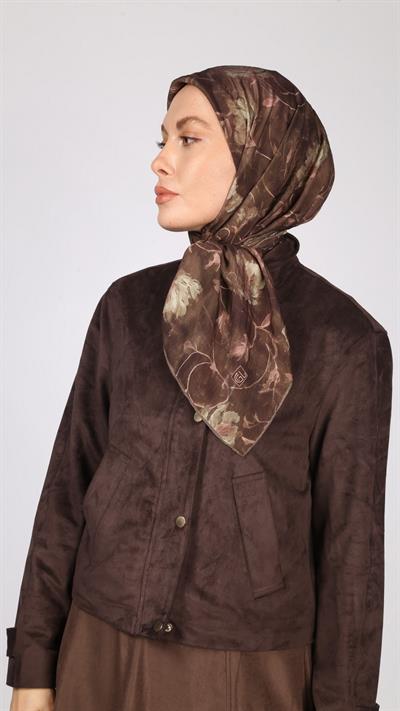 LOTUS DESEN EŞARP KAHVE