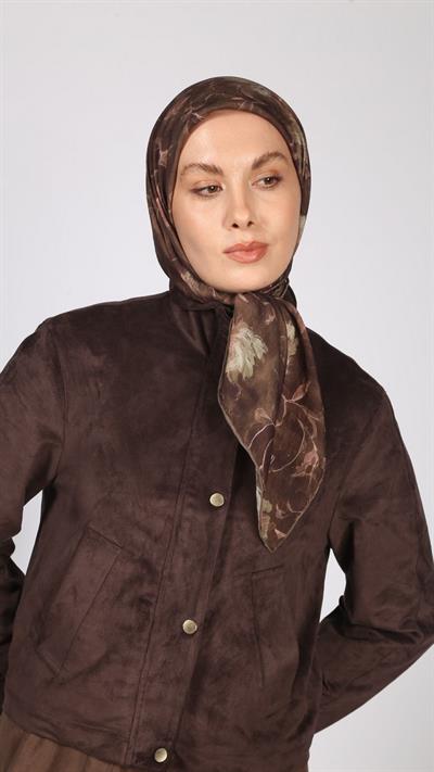 LOTUS DESEN EŞARP KAHVE