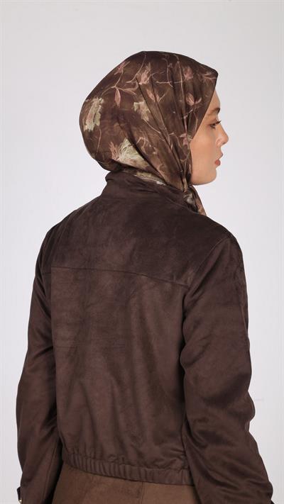 LOTUS DESEN EŞARP KAHVE