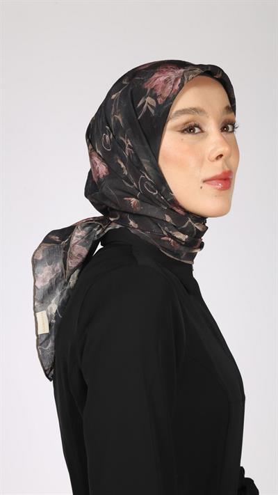 LOTUS DESEN EŞARP SİYAH