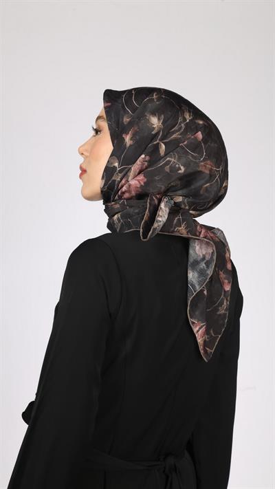 LOTUS DESEN EŞARP SİYAH