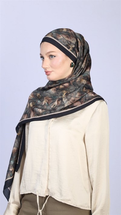 LOTUS DESEN ŞAL SİYAH