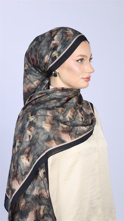 LOTUS DESEN ŞAL SİYAH