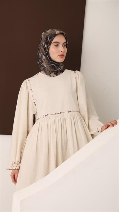 LUMİERA DESEN EŞARP BEJ