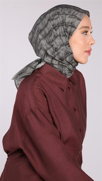 LUMİNA DESEN EŞARP GRİ