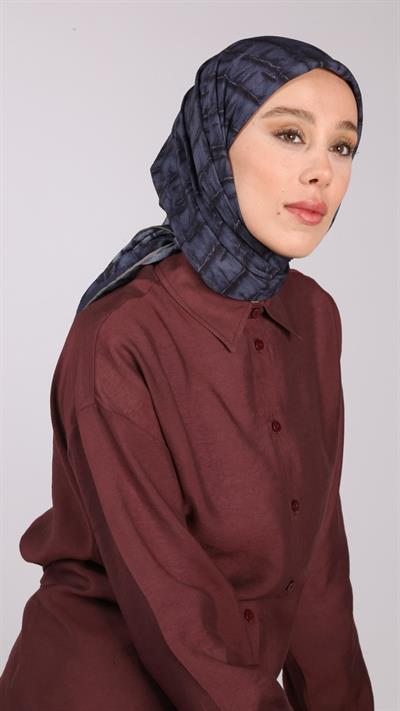 LUMİNA DESEN EŞARP LACİVERT