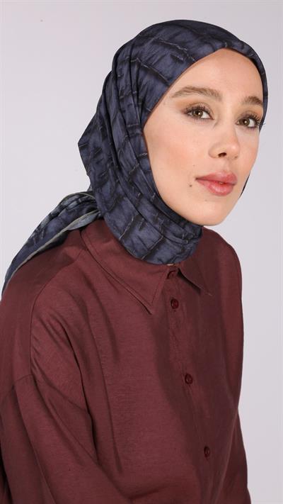 LUMİNA DESEN EŞARP LACİVERT