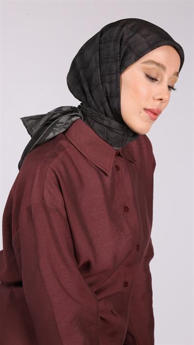 LUMİNA DESEN EŞARP SİYAH
