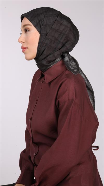 LUMİNA DESEN EŞARP SİYAH