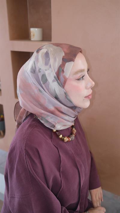 LUNARİA DESEN EŞARP BORDO-3