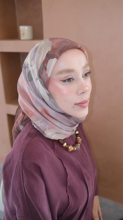 LUNARİA DESEN EŞARP BORDO-3