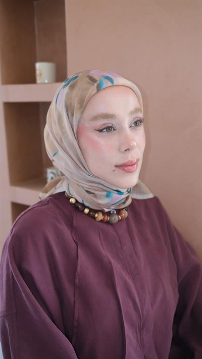 LUNARİA DESEN EŞARP HARDAL SARI-7