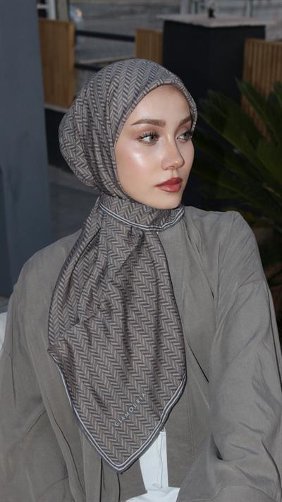 LUNIVA DESEN EŞARP GRİ-4