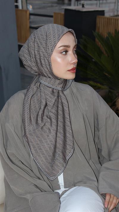 LUNIVA DESEN EŞARP GRİ-4