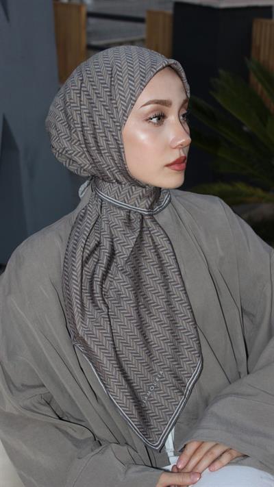 LUNIVA DESEN EŞARP GRİ-4