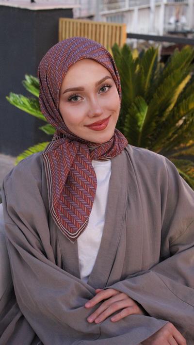 LUNIVA DESEN EŞARP TURUNCU-3