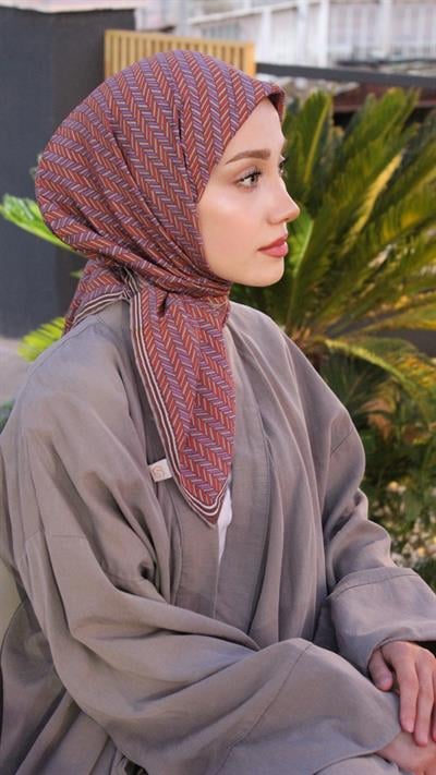 LUNIVA DESEN EŞARP TURUNCU-3