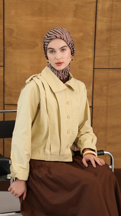 MİREYA DESEN EŞARP BEJ