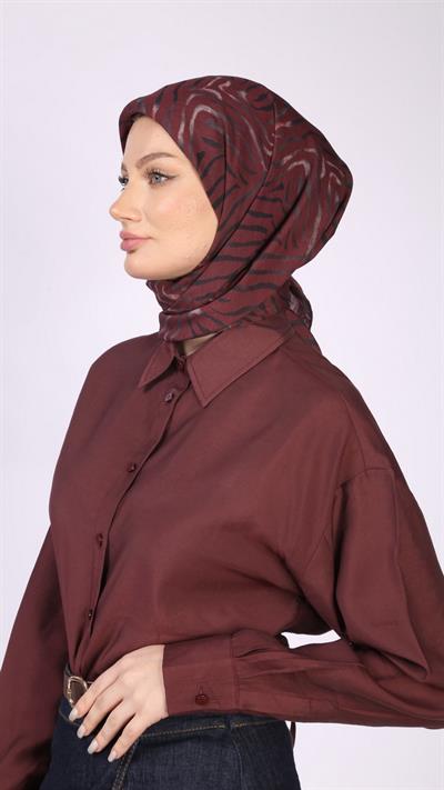 MİREYA DESEN EŞARP BORDO