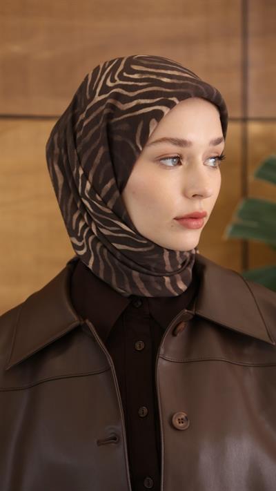 MİREYA DESEN EŞARP KAHVE