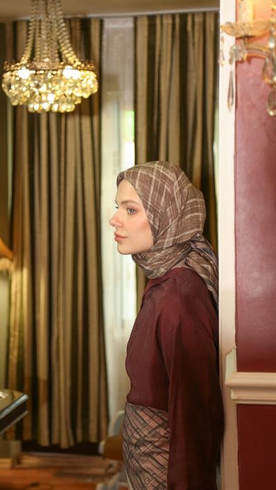 MONO DESEN EŞARP KAHVE-4