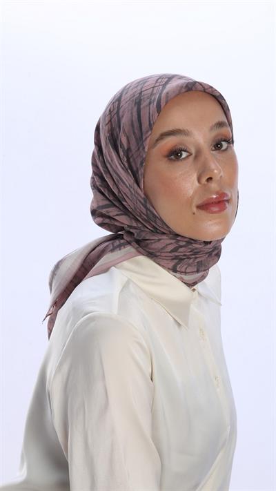 MONO DESEN EŞARP PEMBE-2