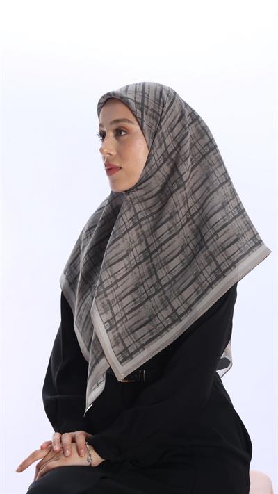 MONO DESEN EŞARP VİZON-5