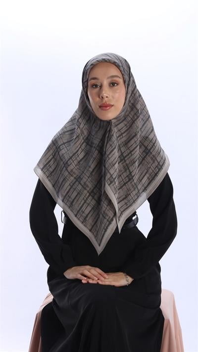 MONO DESEN EŞARP VİZON-5
