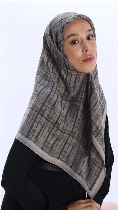 MONO DESEN EŞARP VİZON-5