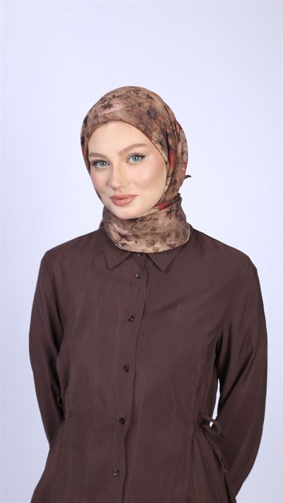 MYSTİC BLOOM DESEN EŞARP ACI KAHVE
