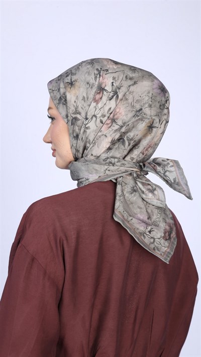 MYSTİC BLOOM DESEN EŞARP GRİ
