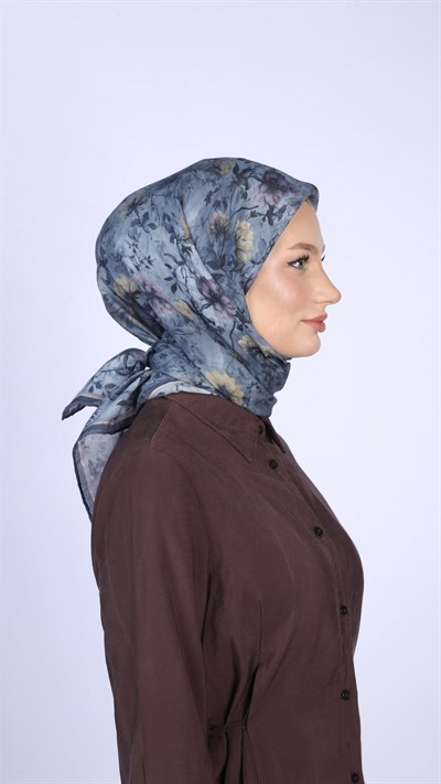 MYSTİC BLOOM DESEN EŞARP LACİVERT